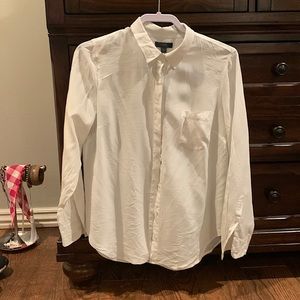 J Crew white silk shirt